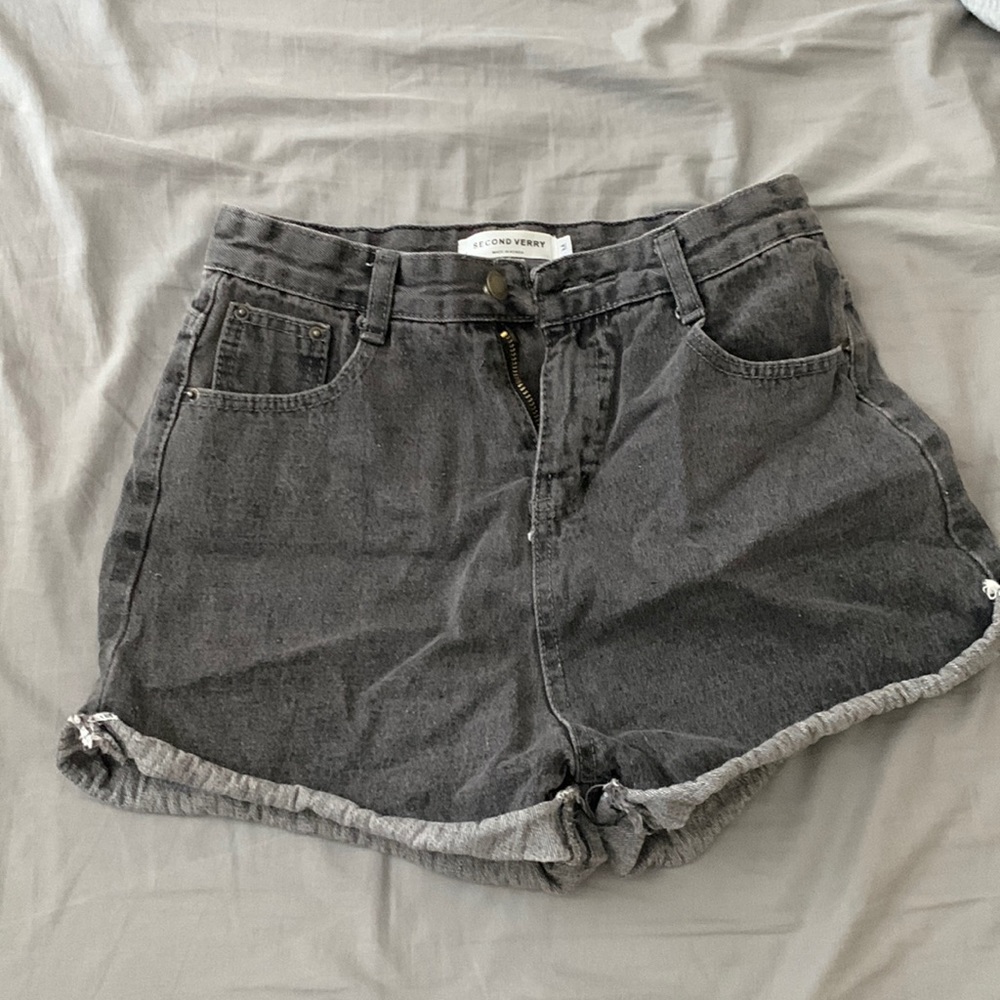 Grey high waisted shorts